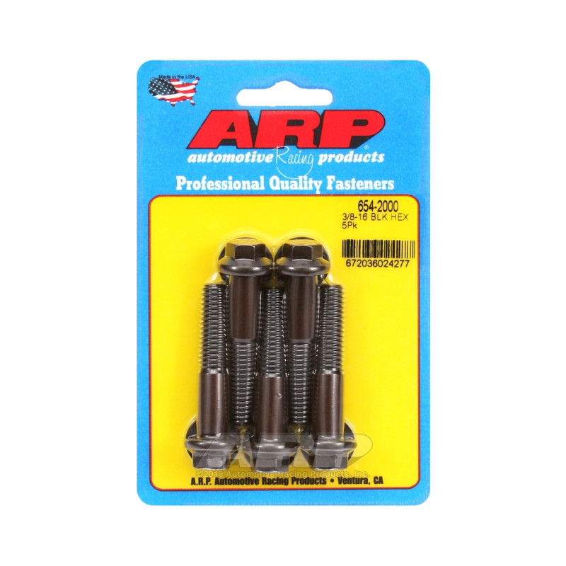 Set de șuruburi și piulițe universale ARP cu cap STD 3/8-16 – Hexagonale cu finisaj negru oxidat, x5 - ARP-654-2000 - 654-2000 - 3666618195018